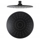 Round 230mm ABS Matte Black Shower Head with Wall Mounted Shower Arm
